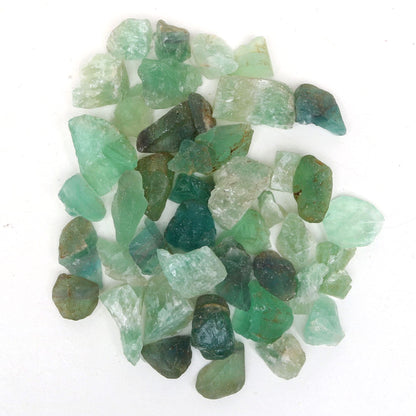 REAL-GEMS Natural Raw Healing Crystals Rough Stones for Tumbling, Cabbing, Polishing, Wire Wrapping, Wicca & Reiki Crystal Healing, Mix Gemstones,7 Chakra (Green Flourite)