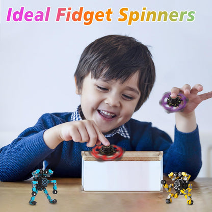 Gokeey Party Favors for Kids All Age Travel Sensory Toys for 8 9 10 Year Old Boys Transformable Fidget Spinners Toys for Kids and Adults Birthday Gifts for Teens