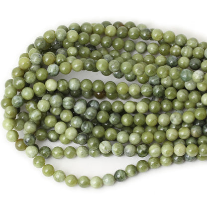 CHEAVIAN 45PCS 8mm Natural Taiwan Green Jade Round Loose Beads for Jewelry Making DIY Bracelet Necklace Materials 1 Strand 15"