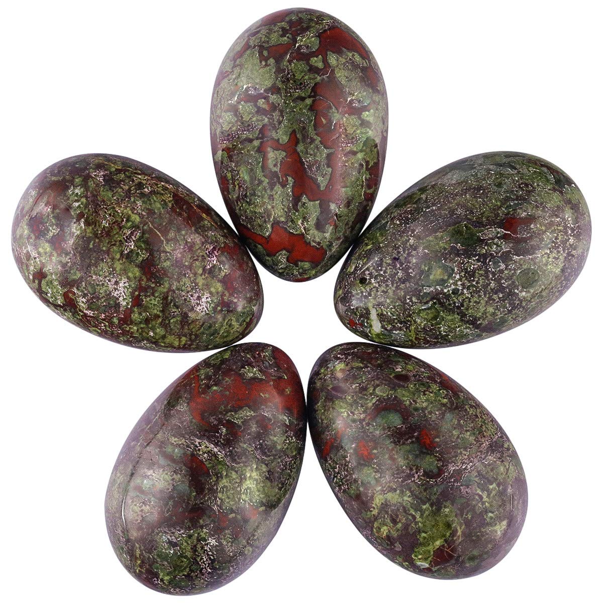 mookaitedecor Dragon Blood Jasper Crystal Egg with Stone Stand, Polished Gemstone Sphere Figurines for Divination and Home Decoration
