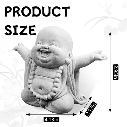 starfa lab Laughing Buddha Statue,Zen Monk Praying Statue Sculptures Ornament for Garden,Outdoor,Wealth,Good Luck, Indoor,Mini Buddha Fish Tank Decoration