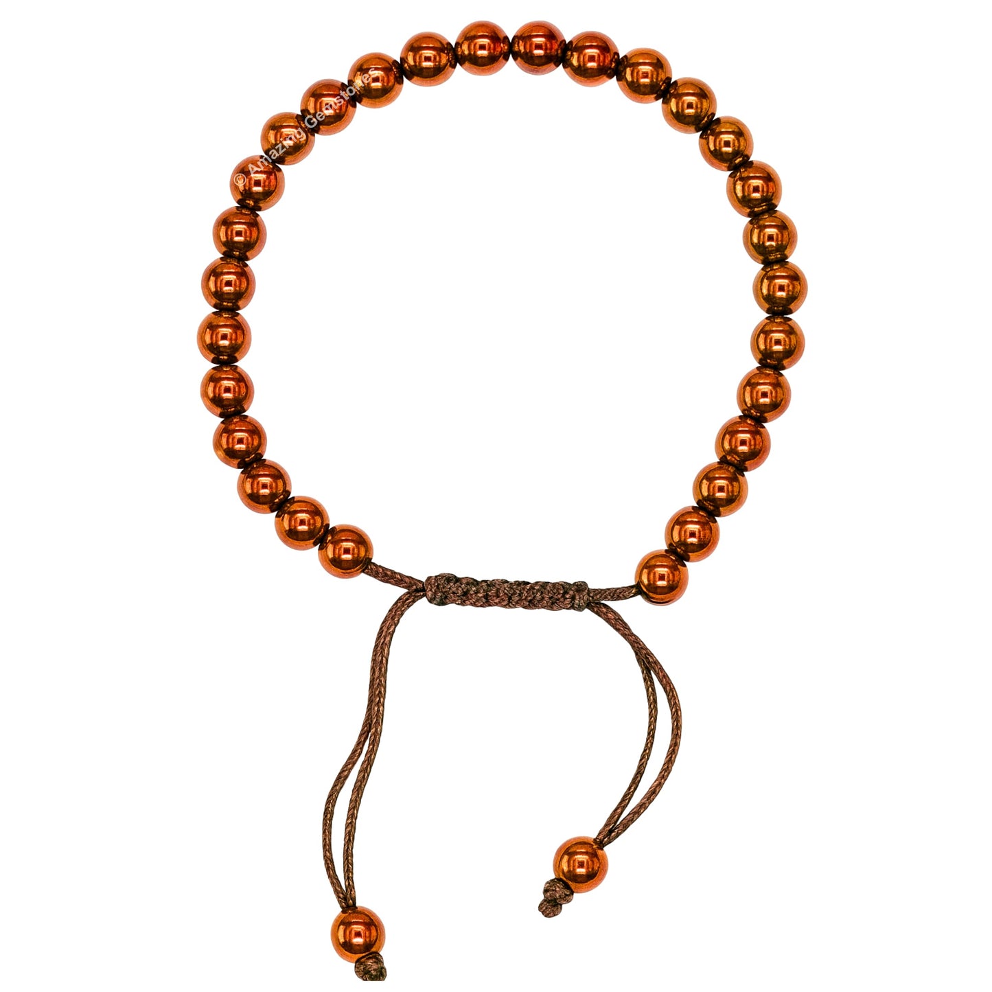 Copper Hematite Bracelet for Women Men's Gifts - Protection Healing Crystal Bracelet - 6mm Gemstone Beaded Adjustable Bracelet Pulseras Para Hombres Mujer Stocking Stuffers