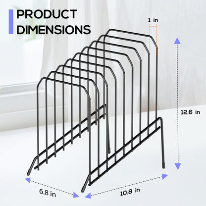 Gawerk Incline Metal Desk Magazine Folder Holder, Sorter Desk File Organizer with 8-Section Vertical Compartments Rack File Organizer for Office, Home, School (2 Pack)