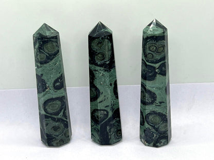 WholesaleGemShop 3 Inch (70 mm) Gemstones Kambaba Jasper Obelisk Tower Jumbo Facet Aura Rock Crystal Natural Polished Earth Wand Spirit