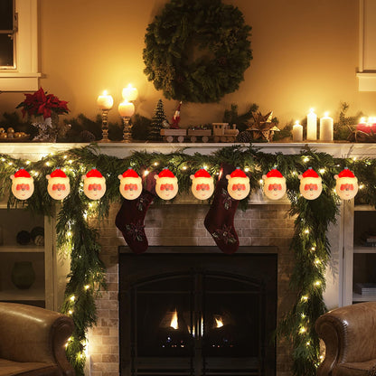Christmas Santa Claus String Lights, 8.5Ft Christmas Decorations String Lights with 10 Santa Claus, Plug in Waterproof Novelty Fairy Light for Indoor Home Kid's Room Xmas Tree Winter Party Decor