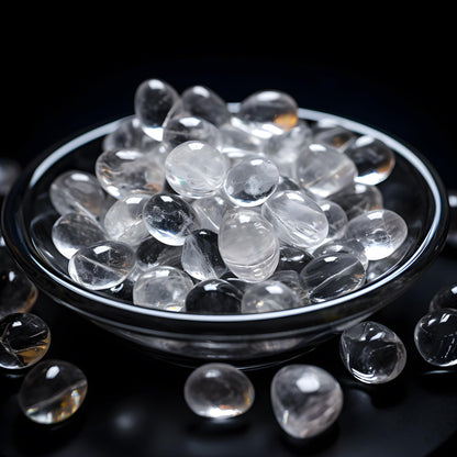 SigMntun Polished Clear Quartz Crystal Chips Set, 128 Pcs 0.4" inches - Handpicked Tumbled Stones and Crystals Bulk for Healing, Reiki, Meditation, Witchcraft and Home Decor