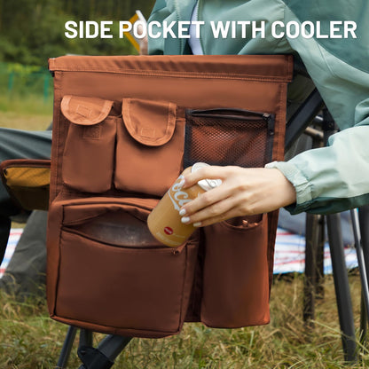 TIMBER RIDGE Oversized Folding Camping Chair High Back Heavy Duty for Adults Support up to 500lbs with Cup Holder, Side Pocket Cooler Bag