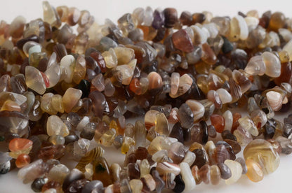 Natural Chip Stone Beads Persian Gulf Agate 5-8mm About 400 Pieces Irregular Gemstones Healing Crystal Loose Rocks Bead Hole Drilled DIY for Bracelet Jewelry Making(5-8mm, Persian Gulf Agate)