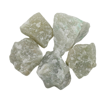 Karma Gems 5 Pcs Rough Green Aventurine Crystals - Real Cool Agate Gemstones - Natural Stone Brings Luck, Abundance, and Prosperity in Life - Perfect Crystal Gift for Kids