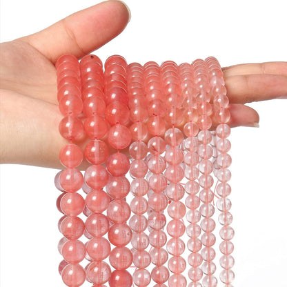 45pcs 8mm Natural Stone Beads Watermelon Crystal Beads Crystal Gemstone for Jewelry Making, DIY Bracelet Necklace
