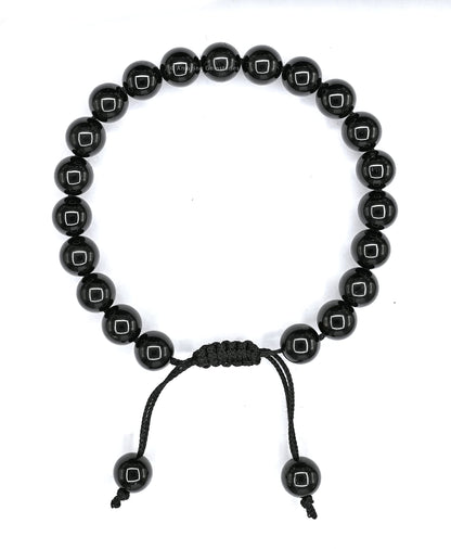 Amazing Gemstone Black Tourmaline Bracelet for Women Men's Gifts - Protection Healing Crystal Bracelet - 8mm Gemstone Beaded Adjustable Bracelet Pulseras Para Hombres Mujer Stocking Stuffers