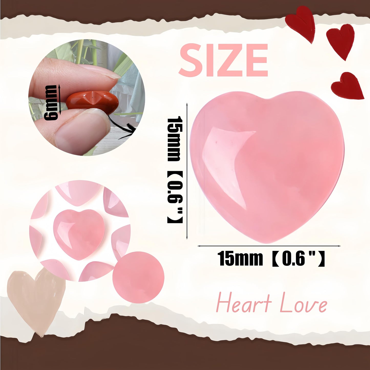NUKAYAI 20PCS Rose Quartz Crystals Pink Trinkets Hearts Worry Stones Polished Healing Crystal Natural Cute Pocket Tiny Love Set Reiki Balancing Meditation Mothers Day Bulk Gifts for Women