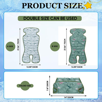 Miracle Baby Gel Car Seat Cooling Pad, Reversible Cooler Mat for Stroller, Summer Seat Liner for Babies(1-Pack)