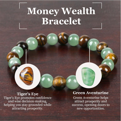 72ore Crystal Money Bracelets Wealth for Women Jade Bracelet Feng Shui Luck Protection Spiritual Birthday Gifts for Women Friends