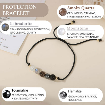 Empath Protection Bracelet Healing Energy Crystals Bracelets for Women, Healing Spiritual Crystal Bracelets Anxiety Relief Bracelet Emotional Gifts Hope Bracelets for Women Jewelry Gift