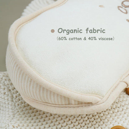 COTTONBEBE Organic Baby Tummy Time Cushion with 2 Detachable Toys for Newborn Babies,Soft Cotton Tummy Time Pillow Promotes Development, Ergonomic Design,Ideal Baby Gift