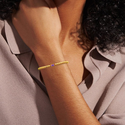 Free bird Amethyst Bracelet for Women 14K Gold Plated February Birthstone Bracelet Simple Gold Bead Bracelets for Women Trendy Gold Bracelets for Birthday Gift