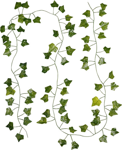 3 Pack (21Ft) Fake Ivy Garland Artificial Fake Vines Leaf Flower Balcony décor Outdoor Plant Leaves for Garden Decorations Wall Fence screening Table Bedroom Aesthetic