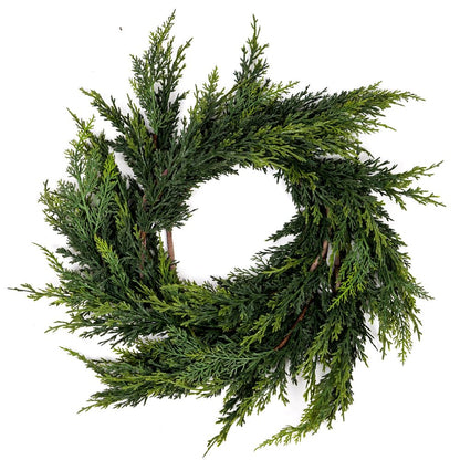 Christmas Cedar Garland,1Pcs 6ft Real Touch Cedar Pine Garland for Mantle Fireplace Outdoor Indoor Christmas Decorations