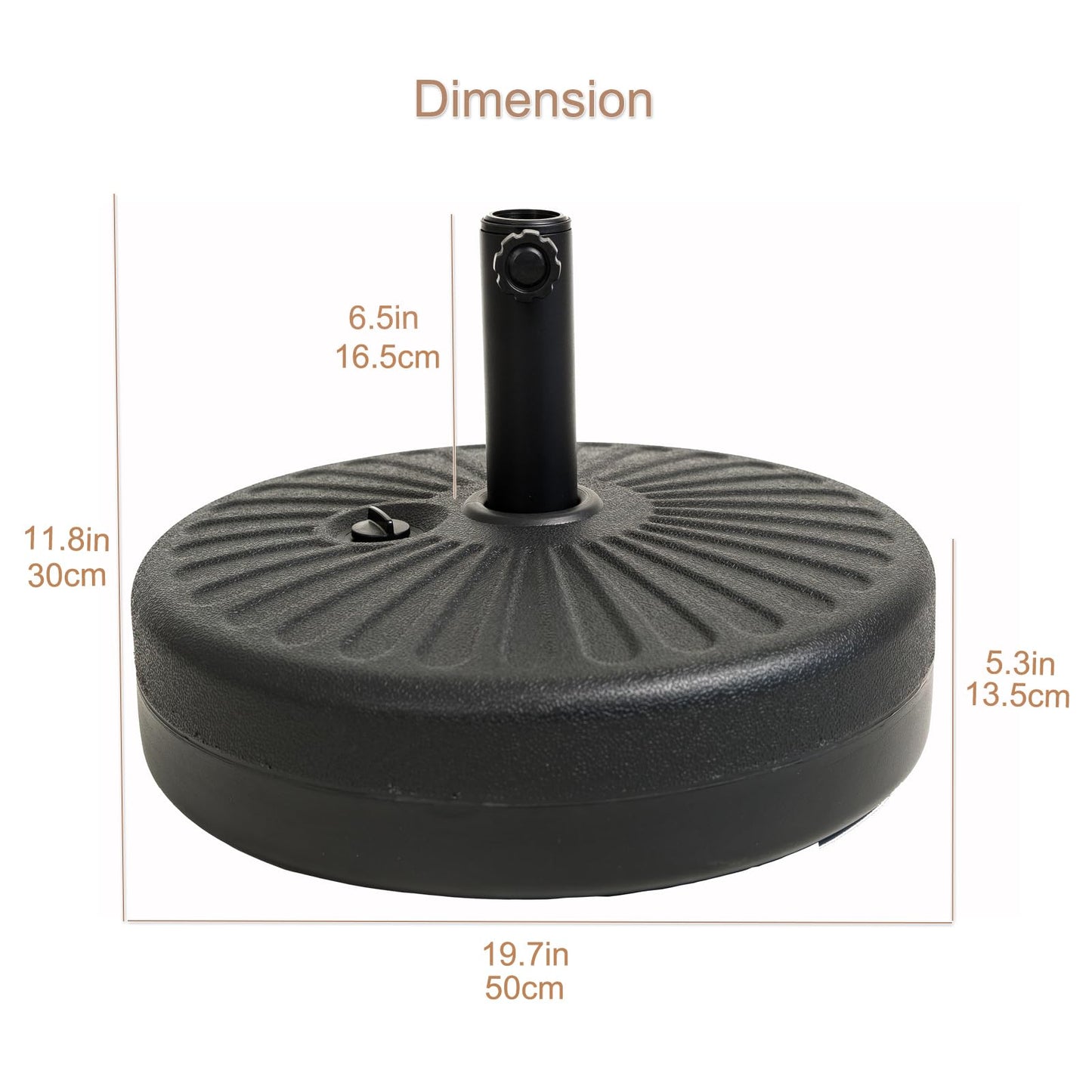 C-Hopetree 78 lb Heavy Duty Water Fillable Base Stand for Patio Outdoor Market Table Umbrella, Black