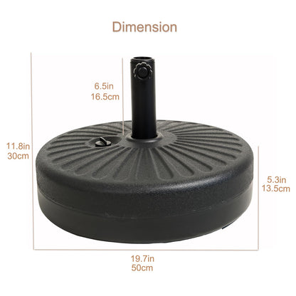 C-Hopetree 78 lb Heavy Duty Water Fillable Base Stand for Patio Outdoor Market Table Umbrella, Black