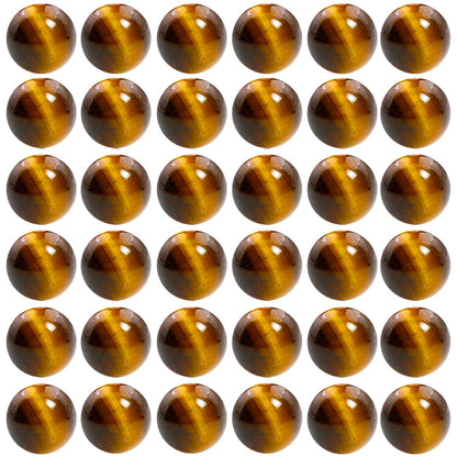 Natural Stone Beads 100pcs 10mm Tiger Eye Round Genuine Real Stone Beading Loose Gemstone Hole Size 1mm DIY Smooth Beads for Bracelet Necklace Earrings Jewelry Making (Tiger Eye, 10mm)