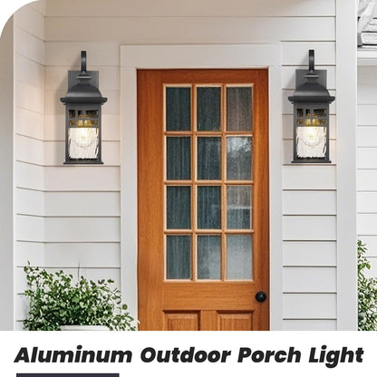 NAXTTII Outdoor Wall Lamps Exterior Lighting Fixtures 22 Inch Height Porch Light with Water Ripple Glass E26 Socket