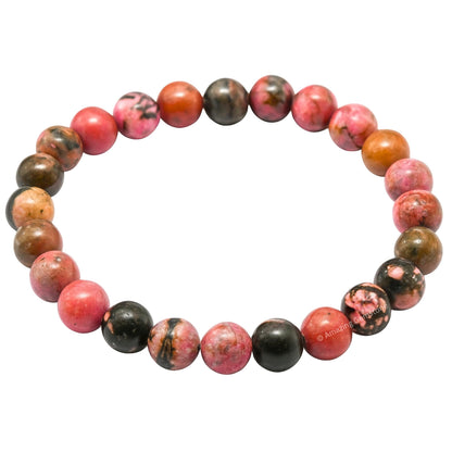 Amazing Gemstone Crystal Bracelet for Women Men's Gifts - Protection Healing Crystal Bracelet - 8mm Gemstone Beaded Stretchable Bracelet Pulseras Para Hombres Mujer Stocking Stuffers Mothers Day Gift (Rhodonite with Black Matrix)