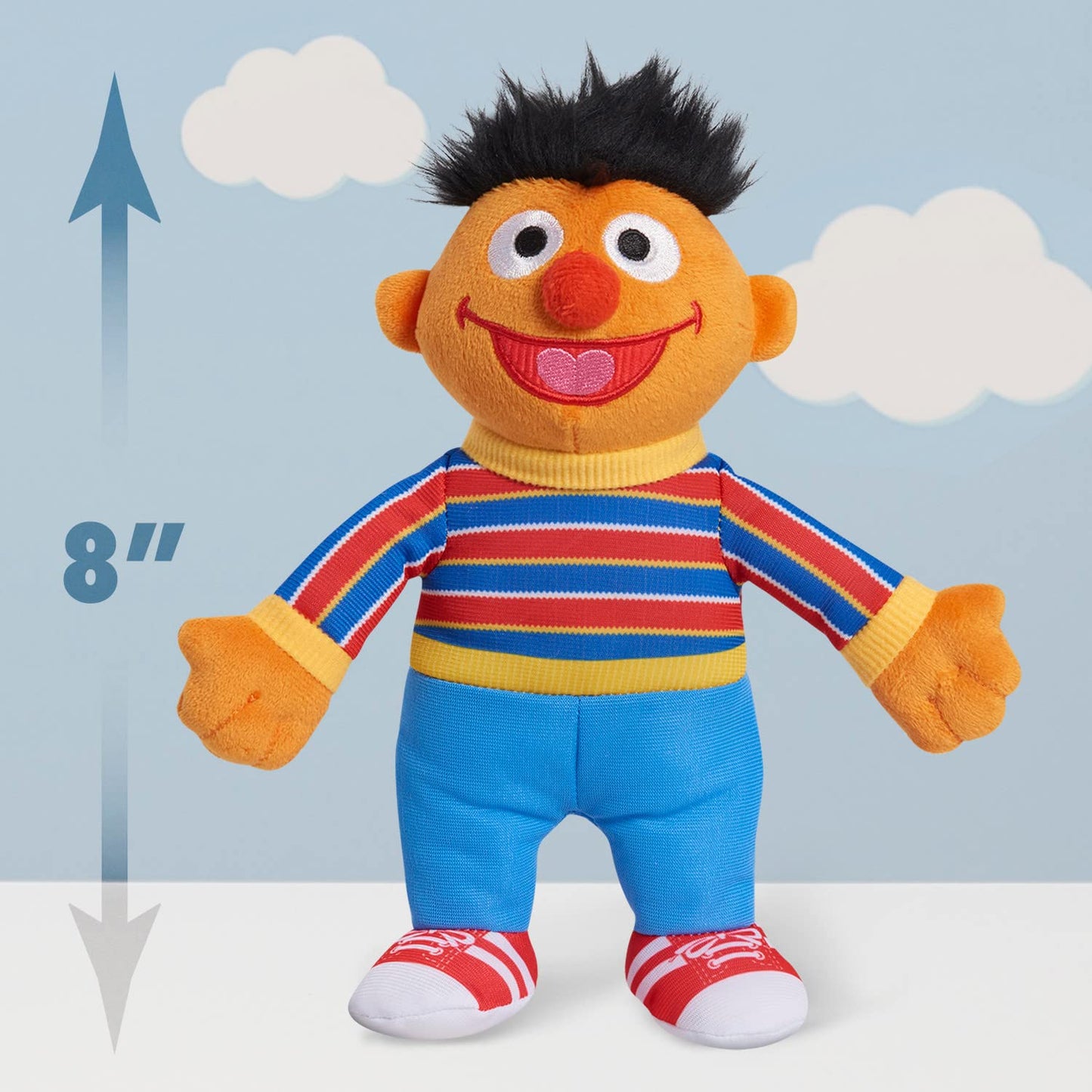Sesame Street Friends Bert and Ernie 8-inch 2-piece Sustainable Plush Stuffed Animals Set, Kids Toys for Ages 18 Month by Just Play