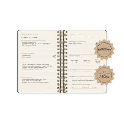 Full Focus Linen Coil Planner by Michael Hyatt - The #1 Daily Planner to Set Annual Goals, Increase Focus, Eliminate Overwhelm, and Achieve Your Biggest Goals - Hardcover (Finch)