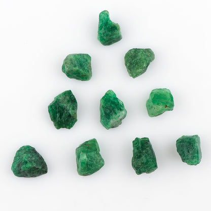 CRYSTALIS 10pcs Natural Big Tsavorite Garnet Loose Gemstone Wholesale Bulk Rough Jewelry Making Supply, Chakra & Healing Raw Stones, Wire Wrapping, DIY, Gem Collection [10-15mm]
