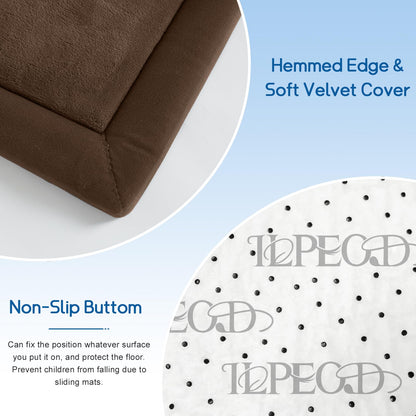 ILPEOD Baby Play Mat for Floor Nursery Rug Muscle Mat Area Rug Playroom Rug 79"x110" Playpen Mat Memory Foam 1.3" Thick Crawling Mat for Babies,Toddlers, Infants, Kids,Chestnut