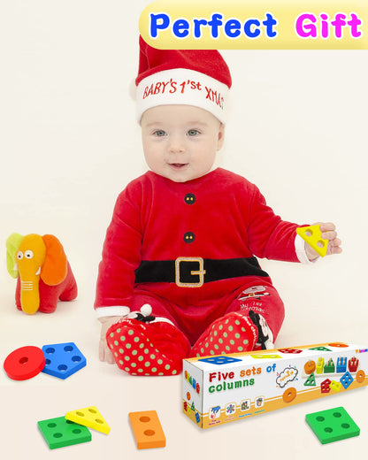 Yetonamr Montessori Toys for 1 2 3 Years Old Boys Girls Birthday Gifts, Wooden Sensory Toys for Ages 2-4 Toddlers Kids Baby, Toddler Learning Toy Activities Puzzles Ages 1-3