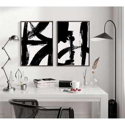 Tocliky Black and White Wall Art Abstract Modern Painting Minimalist Line Canvas Wall Art Decor Black And White Poster Abstract Artwork Prints for Living Room Bedroom 12x16 Inch Unframed Set of 2