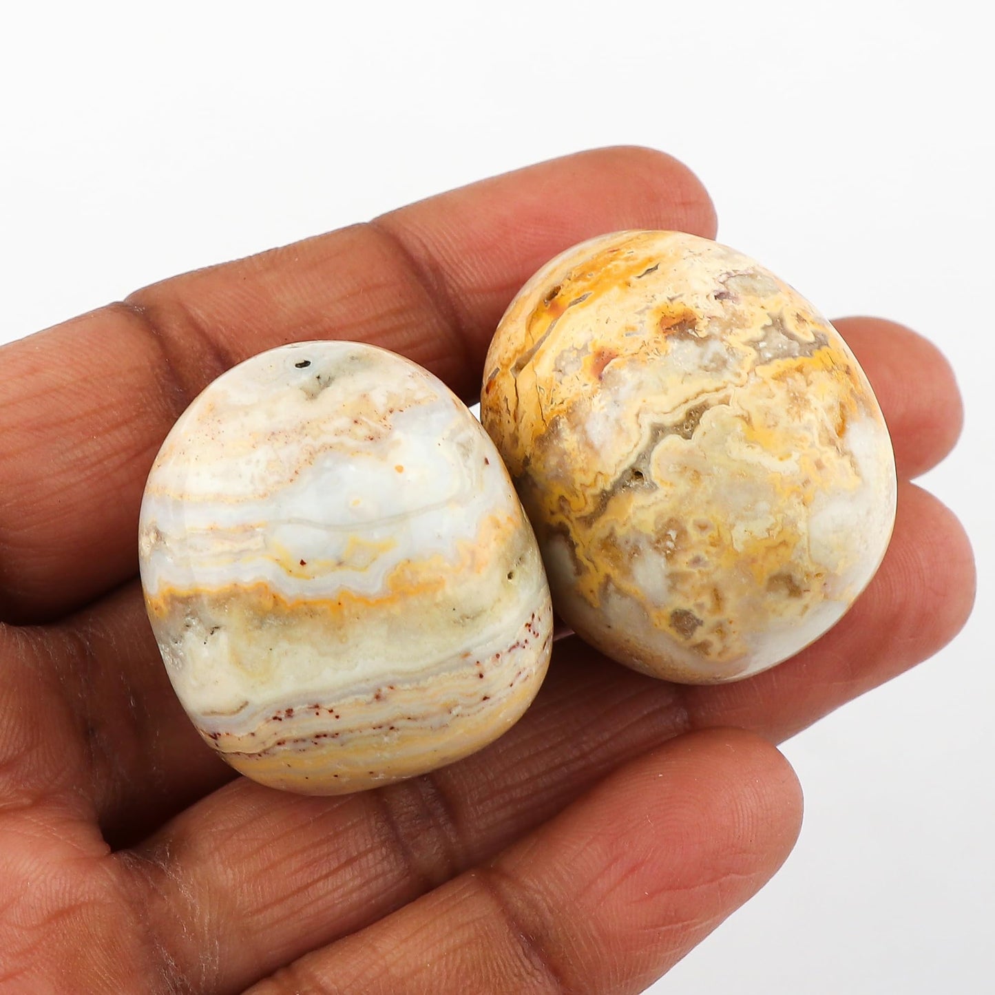 CRYSTALIS Wholesale 2pcs Natural Crazy Lace Agate Loose Gemstone Bulk Tumbles Jewelry Making Supply, Chakra Healing Polished Stones, Wire Wrapping, DIY, Gem Collection, 1"inch+