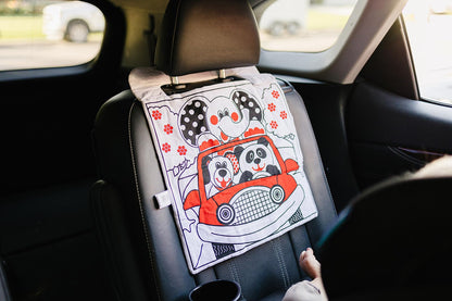 Car Toys for Babies - Infant Car Seat Toy with High Contrast Colors, Reversible Design, Baby Safe Mirror and Storage Pocket - Easy to Attach and Clean, Infant Carseat Toy