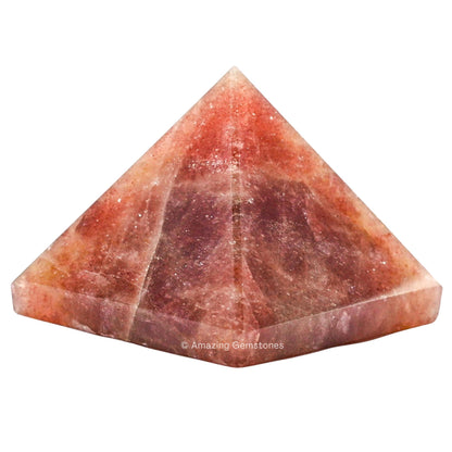 Amazing Gemstone Strawberry Quartz Pyramid Crystal Healing Stones - 1.5" Great Pyramid Figurine of Natural Stone Pyramid for Meditation, Reiki, Chakra Balancing and Crystal Pyramids Grid