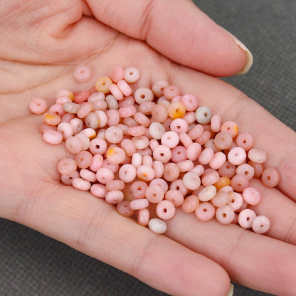 BONNY BOXX 1 Strand (150PCs) Natural 2 * 4mm Pink Opal Rondelle Beads, Natural Abacus Disk Stone Beads Loose Spacer Gemstone for DIY Bracelet Necklace Jewelry Making