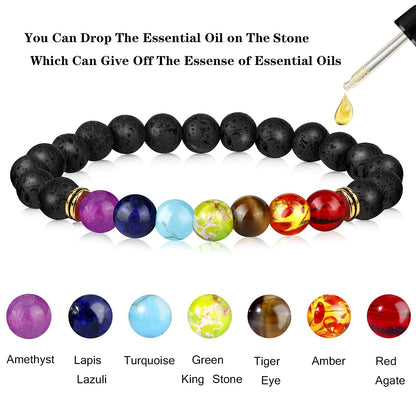 Hazms 18 Pcs Chakra Bracelets for Women Men-Crystal Bracelets Beaded Bracelets Rock 7 Chakra Crystals and Healing Stones Bracelets 8mm Relief Yoga Menditation Beads Bracelets for Womens
