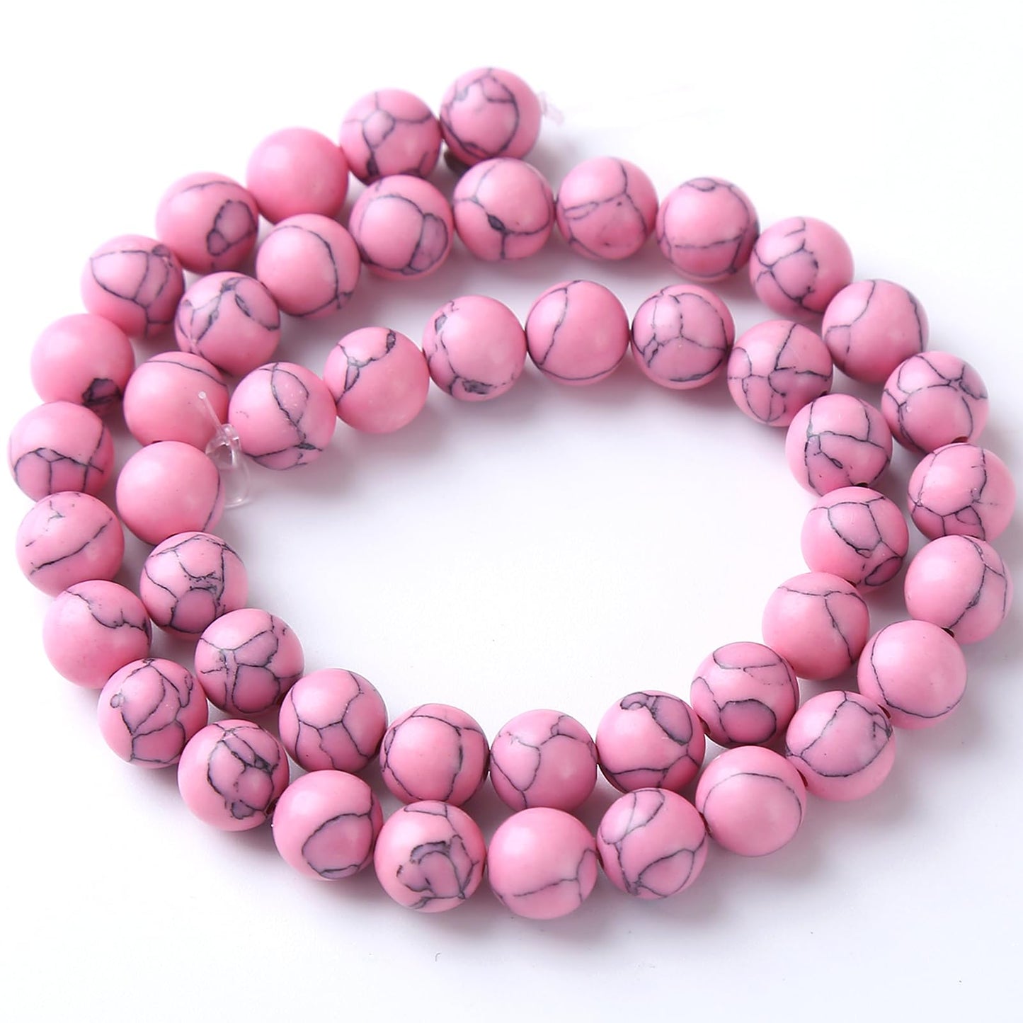 32pcs 12mm Pink Turquoise Beads Natural Stone Round Loose Spacer Beads for Jewelry Making DIY Bracelet Necklace 1 Strand 15inch