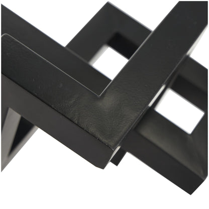 Deco 79 Metal Geometric Decorative Sculpture Abstract Shaped Home Decor Statue, Accent Figurine 12" x 13" x 7", Black