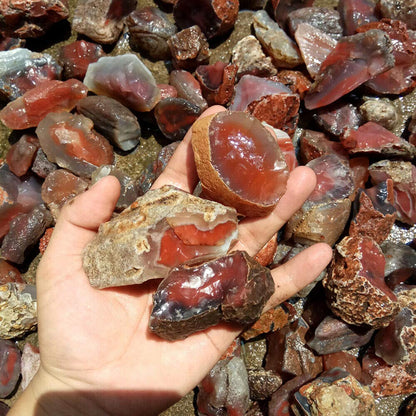 Wixine 1Pcs 100g Natural Rough Carnelian Raw Stone Crystal Red Agate Mozambique