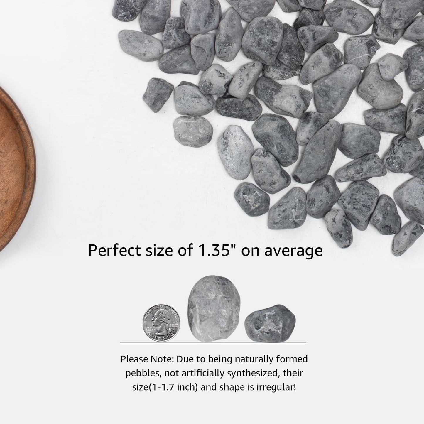 LOOIOOJ LOIOOJ Black Natural River Rocks, 1-1.7 Inch Decorative Stones for Plants, Garden, and Landscaping – 10LB, Ideal for Walkways, Vases, Crafting, Home Decor, and Outdoor Landscaping