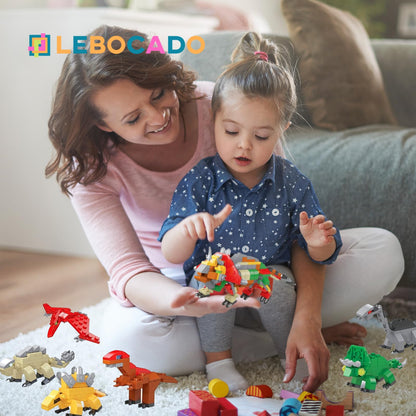 LEBOCADO Mini Building Block Sets,12 Pack Dinosaur Toys Building Blocks, 6 in 1 STEM Toys Eggs Building Sets, Party Favors for Kids Goodie Bags Prizes Birthday