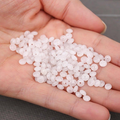 BONNY BOXX 1 Strand (150PCs) Natural 2 * 4mm White Jade Rondelle Beads, Natural Abacus Disk Stone Beads Loose Spacer Gemstone for DIY Bracelet Necklace Jewelry Making