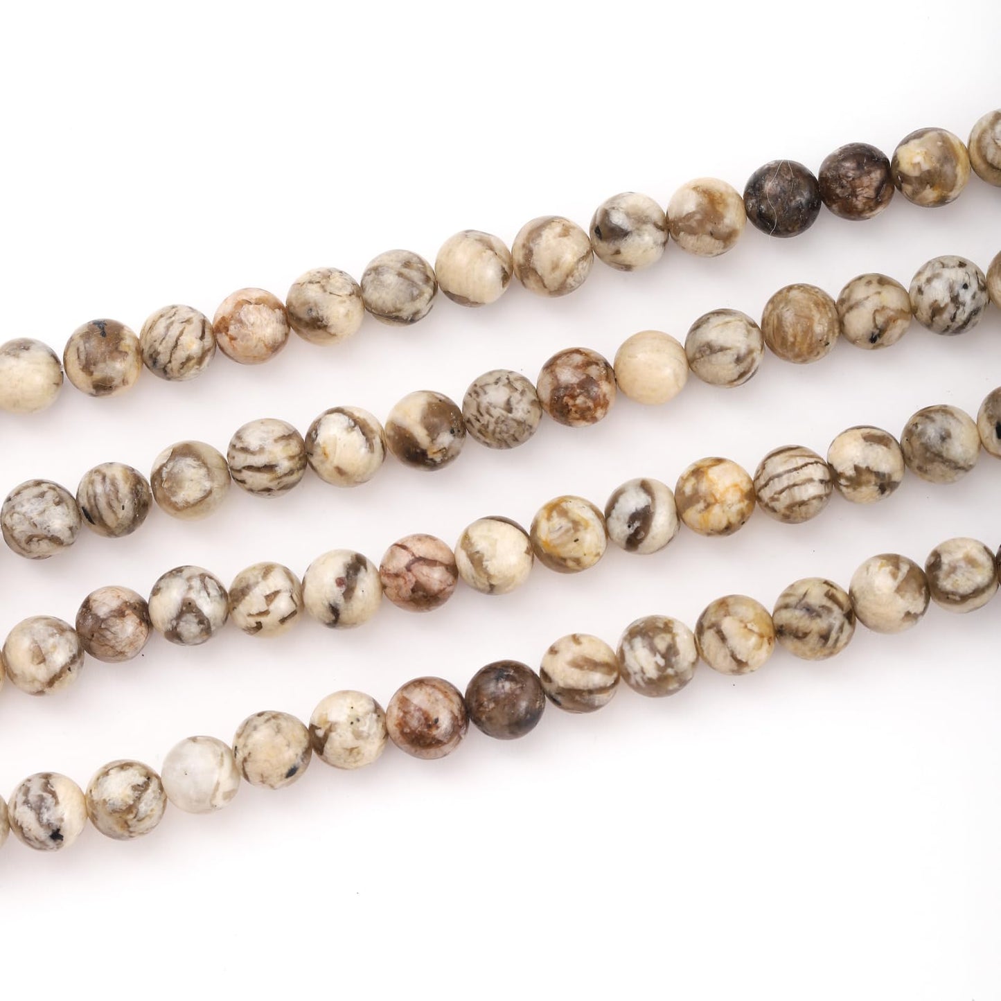 8mm 45pcs DIY Natural Feldspar Stone Beads Round Healing Crystal Gemstone Loose Beads for Jewelry Making Handmade Bracelet Necklace