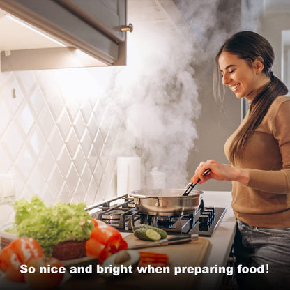 Under Counter Lights for Kitchen, 3 Packs x 12 Inch Dimmable LED Under Cabinet Lighting, Cold White 6000K, Plug-in Under Cabinet Lights with Memory Function