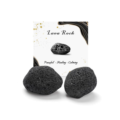 GolbalJew Lava Rock Natural Raw Crystals 2PCS Healing Crystal Stones 1.2-2.0” Reiki Healing Gemstones for Meditation Chakra Balance Home Decor