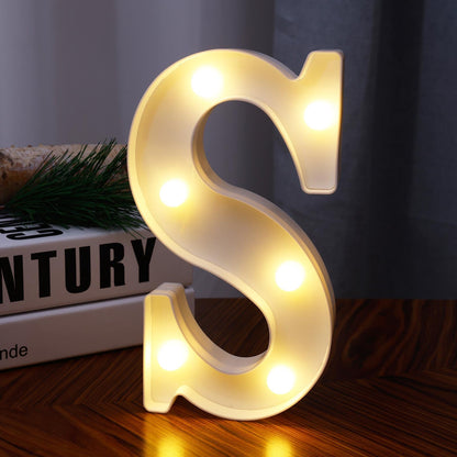 DyingSwan Small Led Marquee Letters, Light Up Letters, 8.58 Inch Led Letter Lights, Battery Powered Lighted Sign for Table, Party, Birthday, Christmas Decor (Letter S)