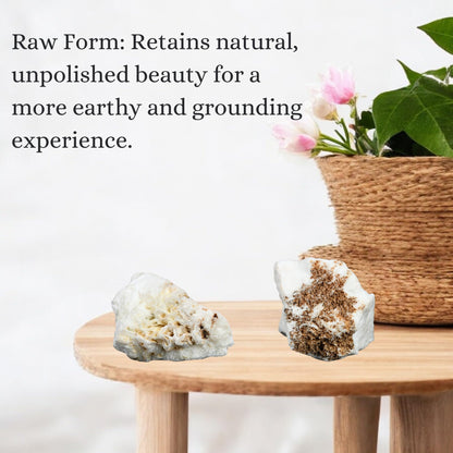 ANAYA AGATE Scolecite 2 Pcs Raw Crystals Rough Gemstones w/Authenticity Card, Velvet Pouch - Large 1.25–2.0" Raw Stones for Tumbling, Cabbing, Polishing, Cutting Natural Healing Crystals for Home Decor, DIY Stones